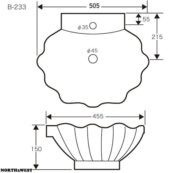 アンティーク調 洗面ボウル 卓上タイプ B-233｜hokusei｜02