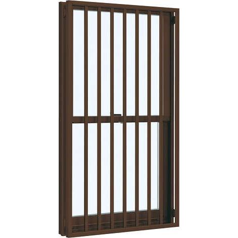 YKKAP窓サッシ 装飾窓 フレミングJ[Low-E複層防犯ガラス] 面格子付片上げ下げ窓 たて格子[Low-E透明5mm+合わせ型7mm]：[幅300mm×高1370mm]