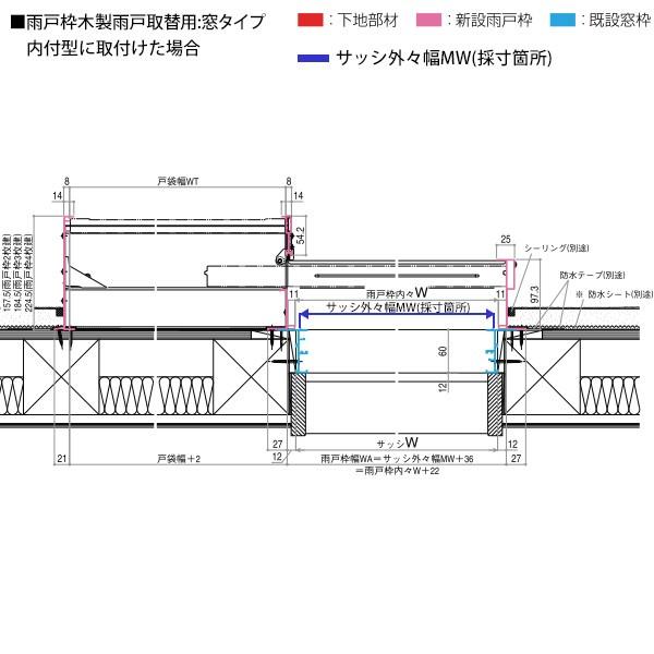 YKK AP YKKAP窓サッシ 後付オーダー雨戸(木製雨戸取替用) 鏡板無戸袋