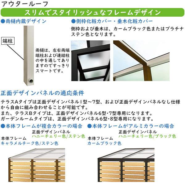 YKKAPウォールエクステリア アウタールーフ：ガーデンルームタイプ 腰壁付き 複合カラー：[幅3640mm×奥行2070mm]_3
