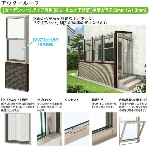 YKKAPウォールエクステリア アウタールーフ：ガーデンルームタイプ 腰壁付き 複合カラー：[幅3640mm×奥行2070mm]_7