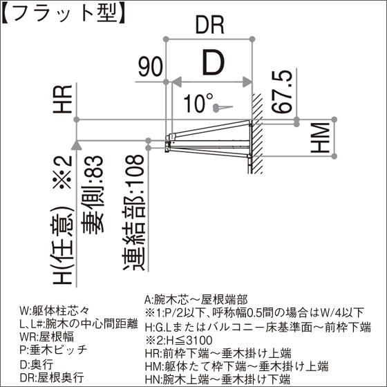 YKKAPウォールエクステリア テラス屋根 持ち出し屋根ソラリア 600N/m2[フラット型][関東間] 多連結セット：二尺奥行き=570mm[幅2730mm]
