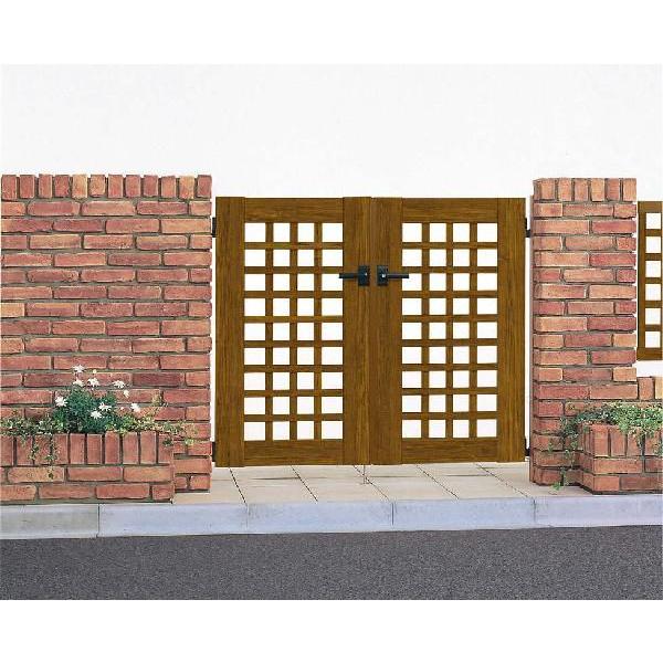 YKKAPガーデンエクステリア 門扉 スタンダード 1型 両開き[門柱セット]：[幅1200mm×高1200mm]