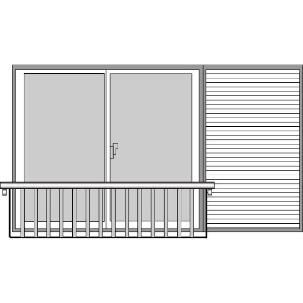 YKKAP窓まわり 窓手すり 手すりI型 セット品 鏡板付戸袋用2枚建〜4枚建用：Tタイプ(雨戸付引違い窓用 雨戸2枚用)[幅1762mm×高500mm]