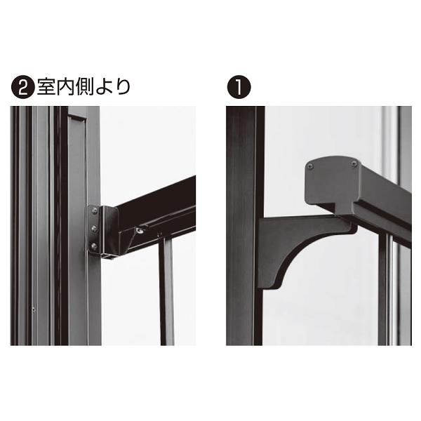 YKKAP窓まわり 窓手すり 手すりI型 セット品 鏡板付戸袋用：Tタイプ(雨戸2枚用)[幅1898mm×高900mm]_3