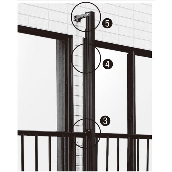 YKKAP窓まわり 窓手すり 手すりI型 セット品 鏡板付連窓戸袋用(5AT、3AT、7AT-2用)：Tタイプ(雨戸付引違い窓用)[幅8041mm×高750mm]の画像