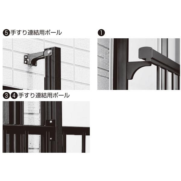YKKAP窓まわり 窓手すり 手すりI型 セット品 鏡板付連窓戸袋用(3BT、7BT-2用)：Tタイプ(雨戸付引違い窓用)[幅8041mm×高900mm]の画像