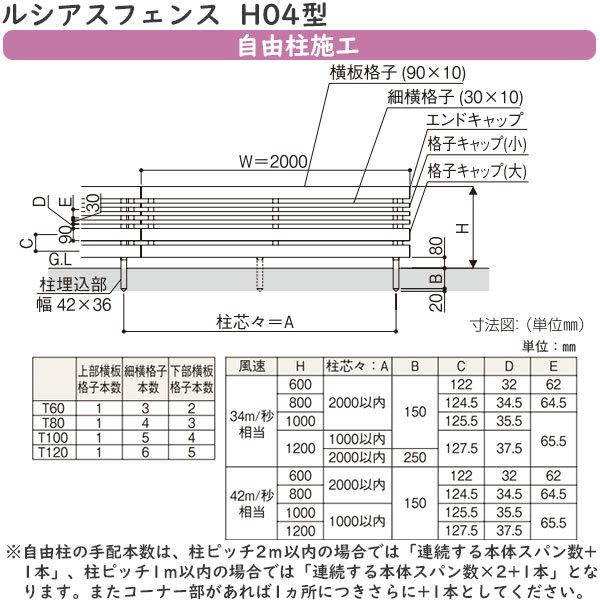 YKKAPガーデンエクステリア 形材フェンス ルシアスフェンス 本体 アルミ色：H04型[幅2000mm]の画像