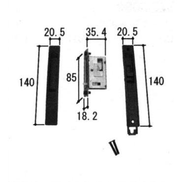 三協部品 玄関引戸 錠：錠(たてかまち)[WD3090-01]｜hokusei