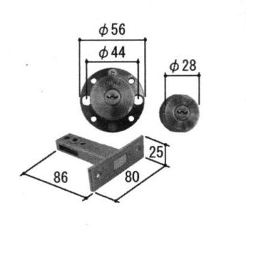 三協部品 玄関ドア シリンダー：シリンダー(たてかまち)[WD5611]