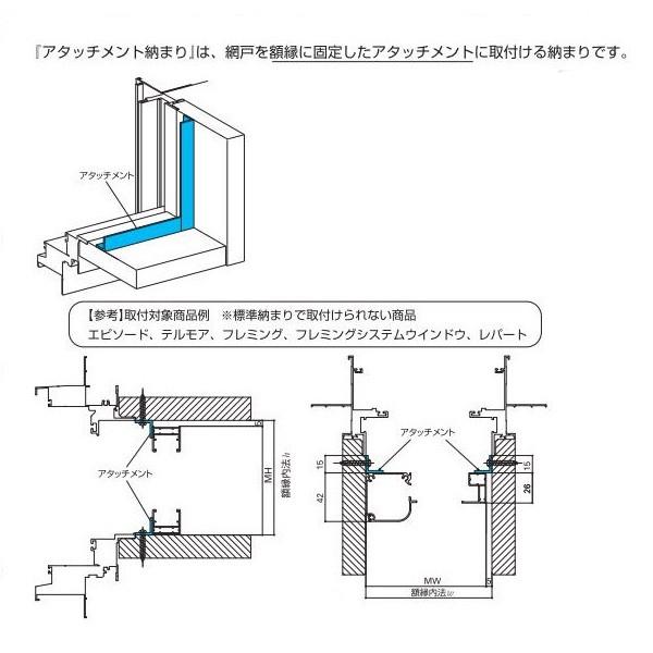 YKKAP汎用網戸 横引きロール網戸XMY 両引きタイプ 木目色：[幅1801〜1900mm×高2001〜2100mm] - 7