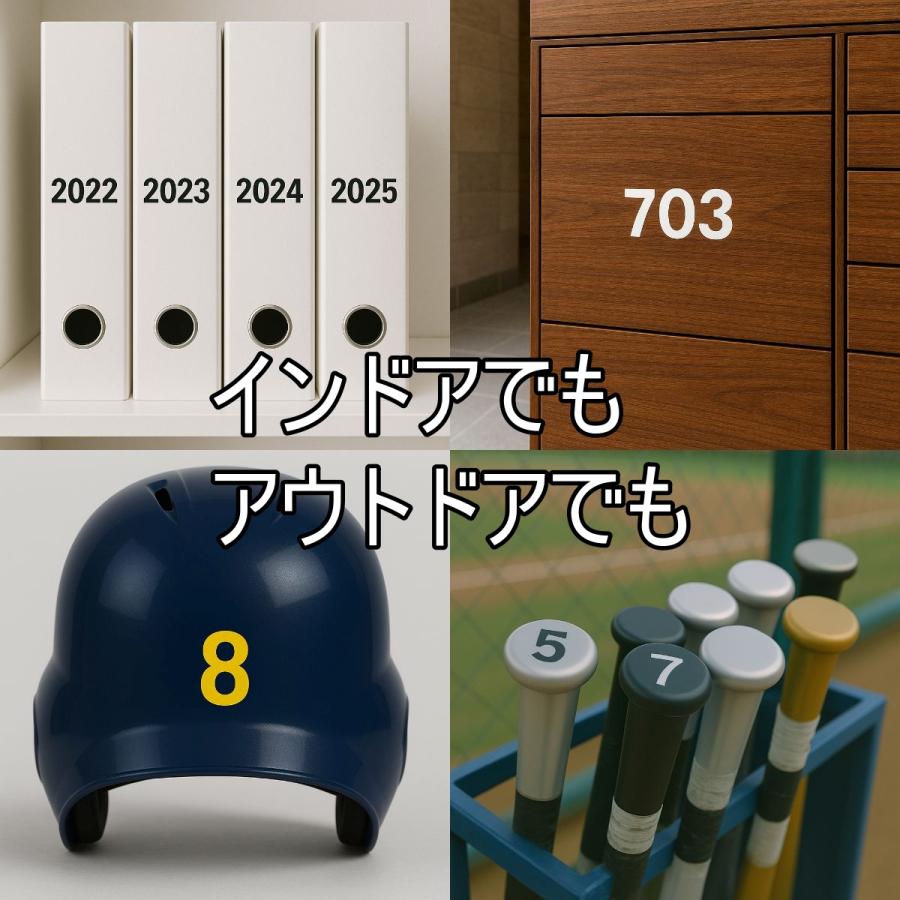防水 数字 ステッカー PVC加工素材 ナンバー シール ラベル セット