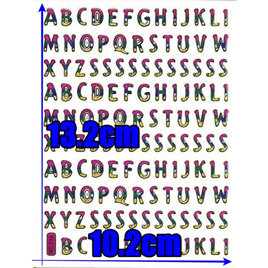 ステッカー 防水 PVC加工素材 ラメ加工 アルファベット 英字 セット