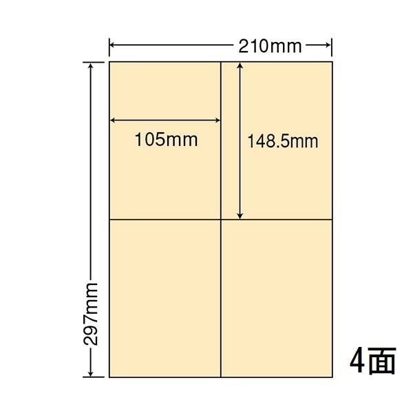 カラーラベル A4 4面 再剥離タイプ 100枚入×5袋 : ホクシNET
