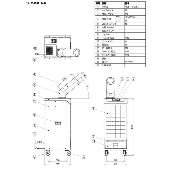 デンソー 10HF-SB1 スポットクーラー(1口) スモールドレーン 首 デンソー 10HF-SB1 スポットクーラー(1口) スモールドレーン 首