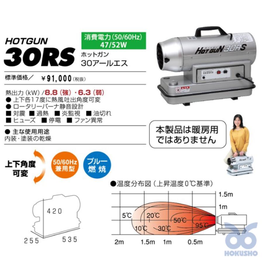 静岡製機 HOTGUN(ホットガン) HG-30RS 熱風式オイルヒーター 50/60Hz兼用 業務用 暖房 灯油 個人宅配送不可