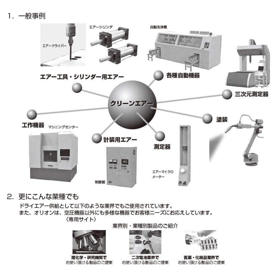 オリオン機械 MD75 膜式エアードライヤー 単体 中空糸膜ファイン 
