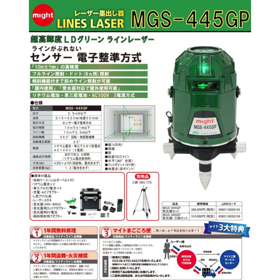 レーザー墨出し器 マイティライン MLA―31FGP