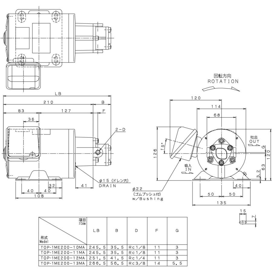 日本オイルポンプ TOP-1ME200-10MA-380-400-440V トロコイド 日本オイルポンプ TOP-1ME200-10MA-380-400-440V トロコイド