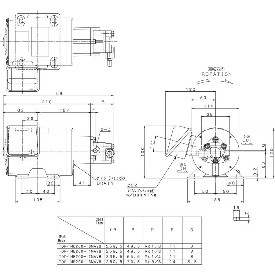 日本オイルポンプ TOP-1ME200-10MAVB トロコイドポンプ 1ME 三相 日本オイルポンプ TOP-1ME200-10MAVB トロコイドポンプ 1ME 三相