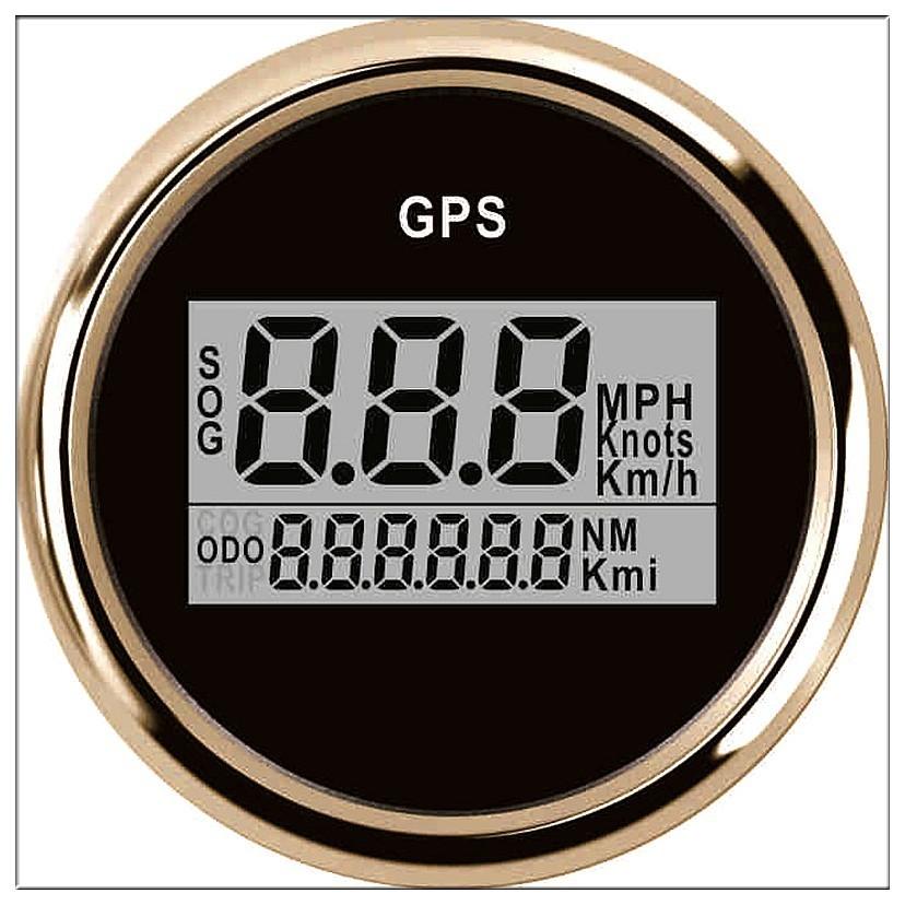 開店祝い スピードメーター 車 52mm デジタル Gps 距離計 Lcd ディスプレイ マイル 毎時 ノット ボート バックライト 12v 24v 数量限定 特売 Jasaparalegal Co Id