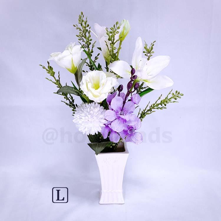 造花 仏花 お供え 仏壇 墓 仏壇用 墓用 花 ユリ ピンポンマム 小花 ご仏前 お悔やみ お彼岸 お盆 花束 ブーケ アレンジ 高品質 高級感 白 紫 ペットお供え 犬 猫 ご注文で当日配送