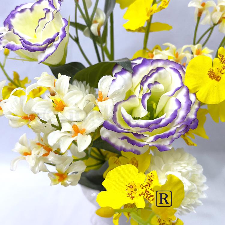 御供え花　仏花　造花　トルコキキョウ 造花 仏花 お供え 仏壇 墓 仏壇用 墓用 一束 花 花束 オンシジウム