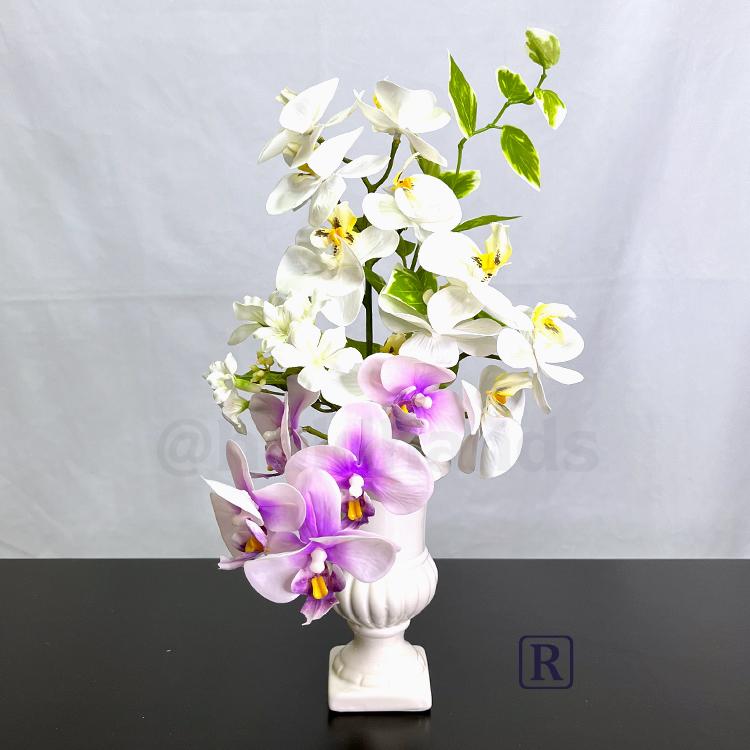 造花 仏花 お供え 仏壇 墓 仏壇用 墓用 一対 花 花束 蘭 胡蝶蘭 ファレノプシス ご仏前 お悔やみ お盆 お彼岸 法要 アレンジ 高品質 高級 エレガント_3