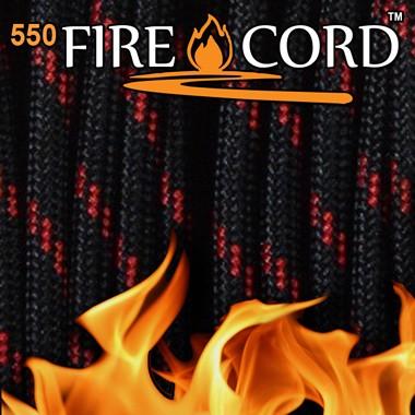 【BlackRed Line】LIVEFIRE ライブファイヤ 550ファイヤーコード50ft 緊急時 サバイバル 防災グッズ 火おこし 登山 アウトドア：LiveFire-Firecord50FT-BRL｜holkin