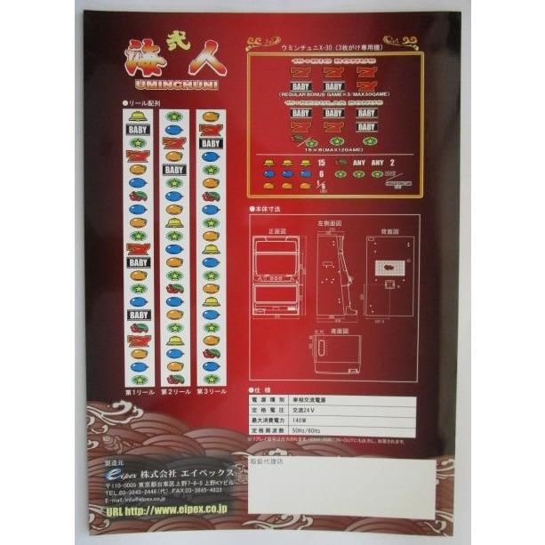※※ 海人弐X-30　エイペックス　SLOT【パチスロ実機/パンフレット/チラシ】0-3　レトロ 懐かしの名機　テープ跡/はがれあり |  | 03