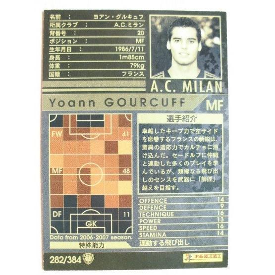 ※※ 282/384　サッカートレカ　lnterconhinental Clubs 2006-2007【新品/未使用】トレーディングカード　端数ポイント交換で |  | 01