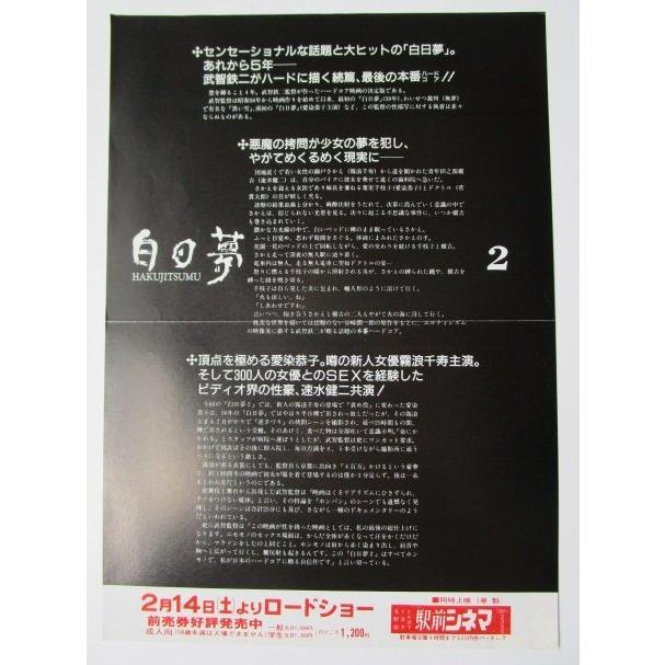 ※※ 白日夢2/HAKUJITSUMU　監督/武智鉄二　レトロ【映画のチラシ/パンフ】341-3【非売品】折れ目あり　愛染恭子　霧浪千寿 |  | 01