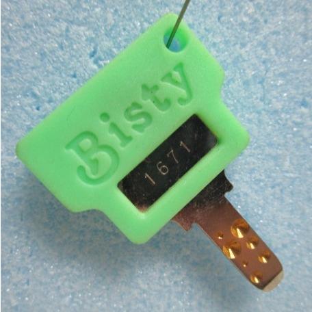 ※※ 薄緑色ドアキー：1671 (純正)　ビスティー/三共　パチスロ実機用【鍵,かぎ,カギ】2(現物画像)　家スロット用　エヴァンゲリオン | 