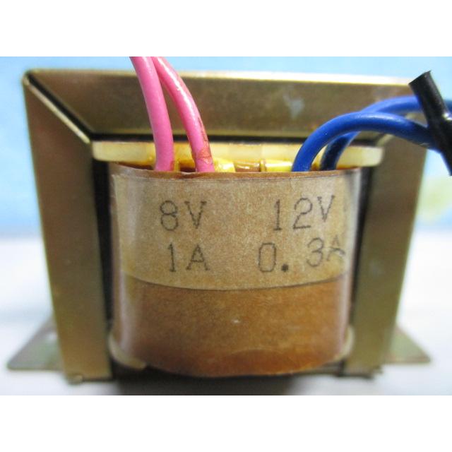 △△ 100V/12v=0.3A 8v=1A 小型【トランス/変圧器/アダプタ】中古品 