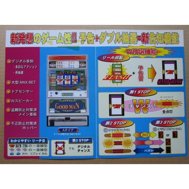 ※※ グッドマン　岡崎産業/OKAZAKI　SLOT【パチスロ実機/パンフレット/チラシ】0-3　レトロ 懐かしの名機　テープ跡あり |  | 02