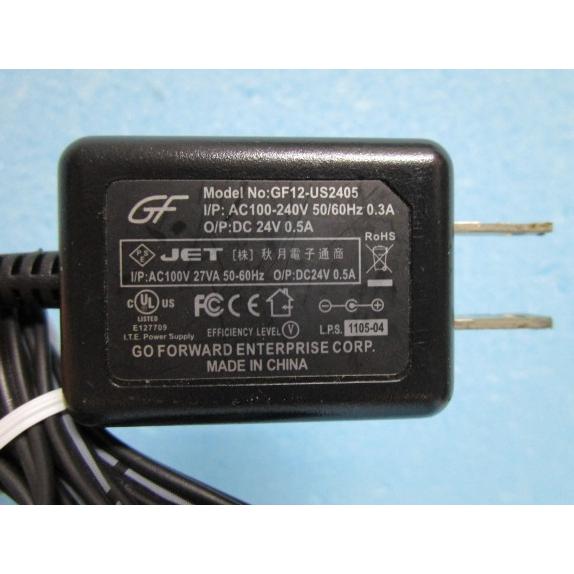 ▲▲ GF12-US2405　No-38　DC24V/0.5A⇔AC100-240V【PSE承認マーク付】AC/DCアダプター　変圧器【中古/通電チェック済み】 |  | 01