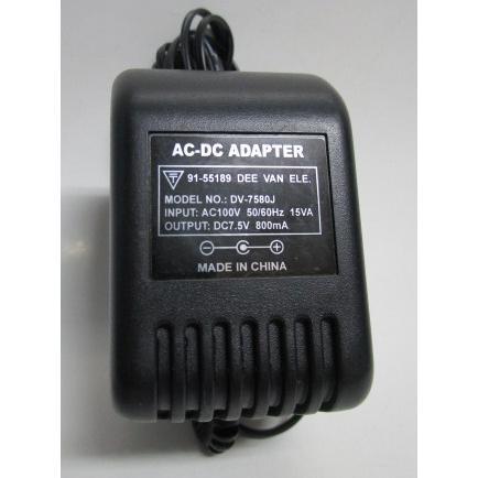 ★★ No-6　 DV-7580J　DC7.5V/800mA⇔AC100V【〒承認マーク付】変圧器【 電源 トランス アダプタ 】 |  | 02