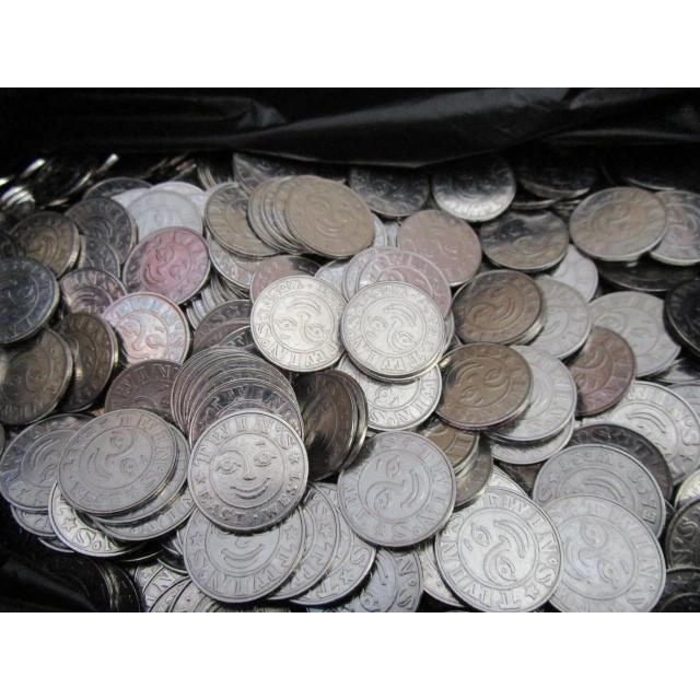 △△ 湯洗浄済みコイン 25パイ/3000枚：絵柄揃いメダル中古/ステンレス 