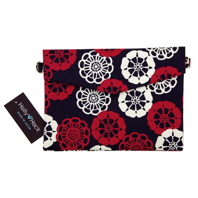御朱印帳袋 御朱印帳ポーチ 北欧調フラワーレース 濃紺 ショルダーストラップ対応 N Fukuro 061 御朱印帳専門店hollyhock 通販 Yahoo ショッピング