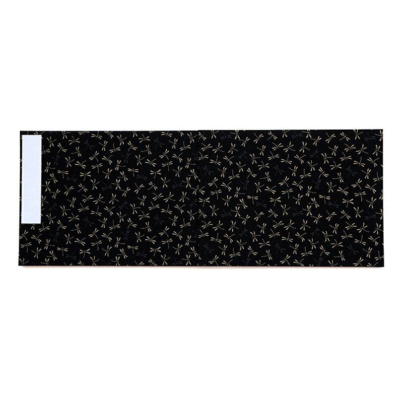 HollyHock 見開き御朱印帳（納経帳）二色とんぼ 黒 赤 蛇腹 朱印帳 納