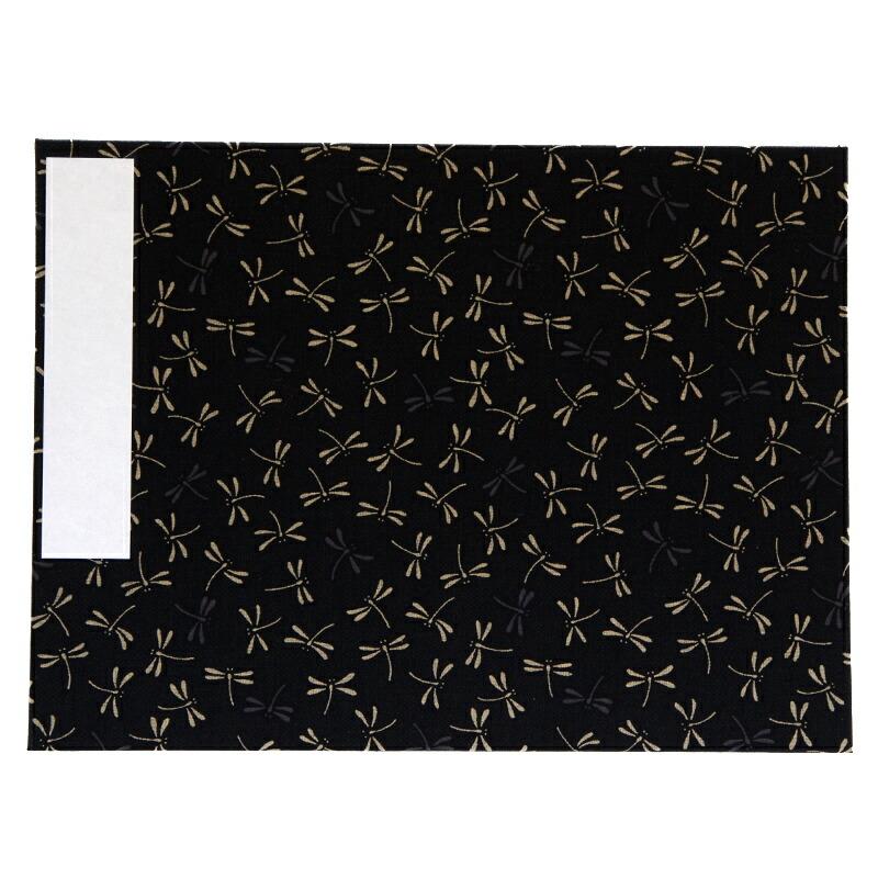 HollyHock 見開き御朱印帳（納経帳）二色とんぼ 黒 赤 蛇腹 朱印帳 納