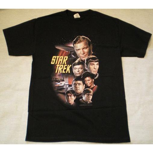 スタートレック TV版 Tシャツ 黒地 カーク船長 MRスポック スタートレック TV版 Tシャツ 黒地 カーク船長 MRスポック