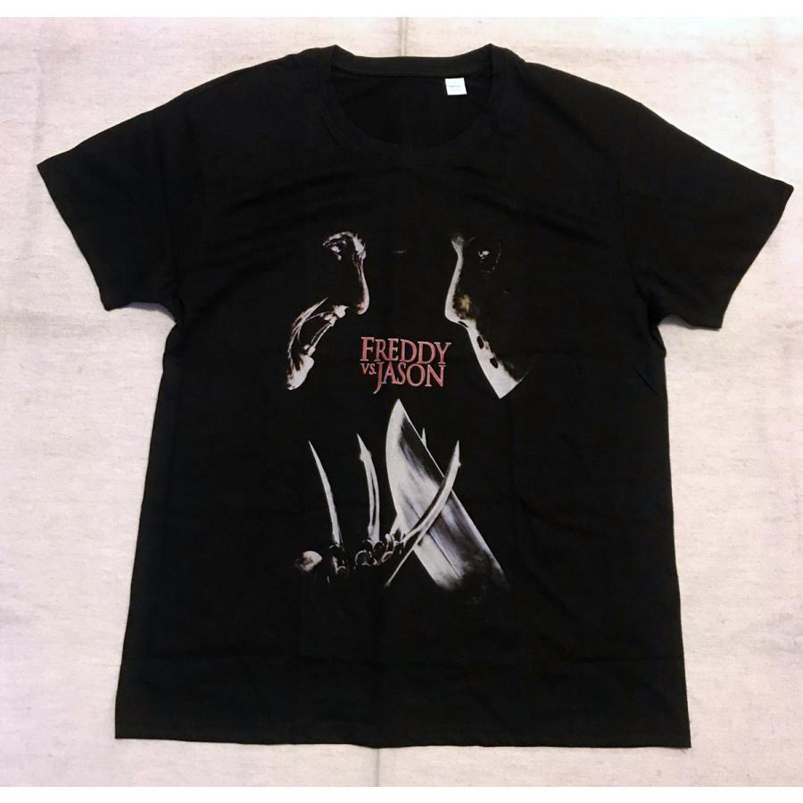 フレディーVSジェイソン フェイストゥフェイス メンズTシャツ 中央 