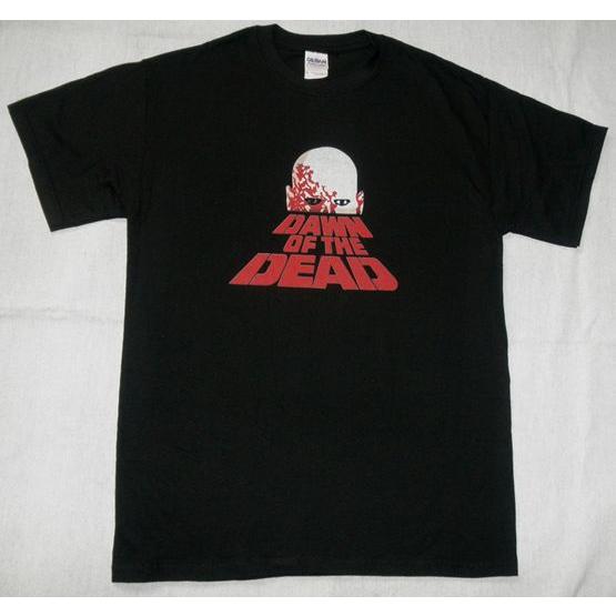 Dawn of the Dead ゾンビ ロメロ監督 Tシャツロゴタイプ 赤プリント(取り寄せオーダー） :4317-y:ハリウッド