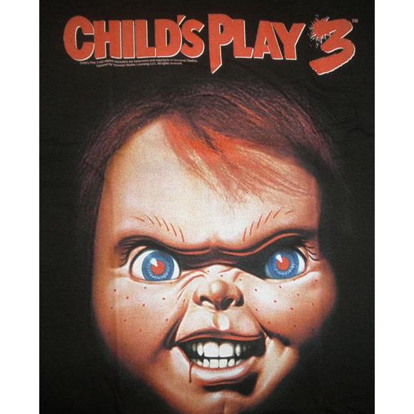 チャッキー チャイルドプレイ3 超ビッグフェイスアップ メンズTシャツ