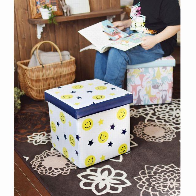 収納ボックス＆スツール 収納BOX スタースマイル にこちゃん