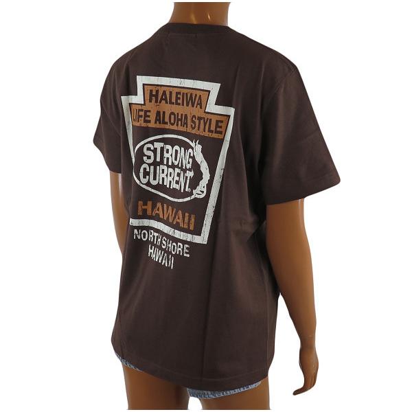 半袖 Tシャツ レディース ストロングカレント ノースショア サーフブランド New ハワイ ハワイアン雑貨 D ブラウン