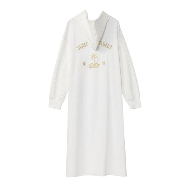 ロングワンピース 長袖 レディース 秋冬 フード付き ニット カジュアル