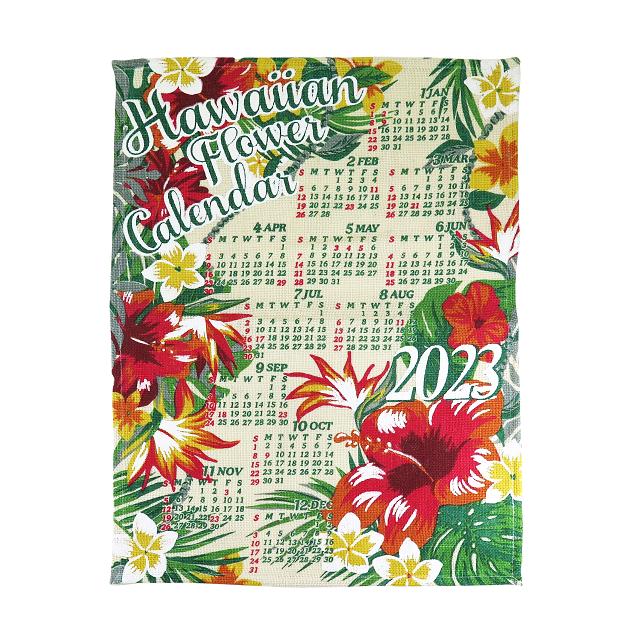 交換無料 大幅値下げ ハワイアン雑貨 インテリア 22年 ジュート カレンダー 壁掛けカレンダー ワンページ ポスター レイ ピンク プルメリア ハイビスカス 花