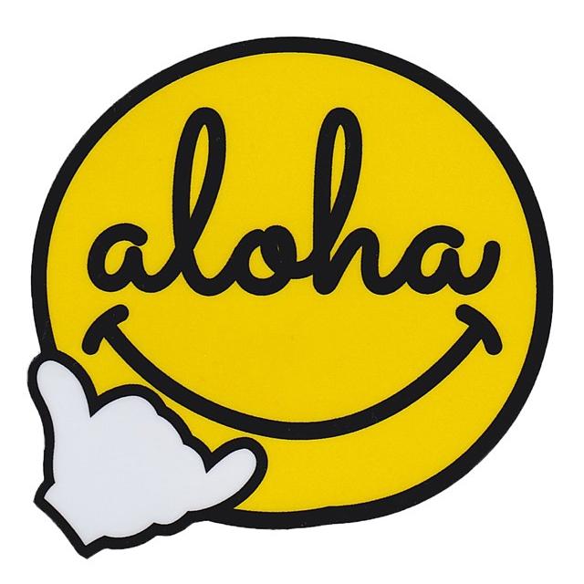 最も優遇の ハワイアン雑貨 インテリア ハワイ 雑貨 Hid アイランドデザイン ステッカー シャカ アロハスマイル イエロー メール便対応可 土産 お土産 おみやげ Materialworldblog Com